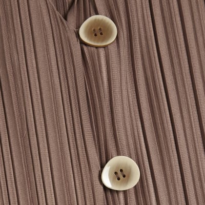 Beige Plisse Waistcoat