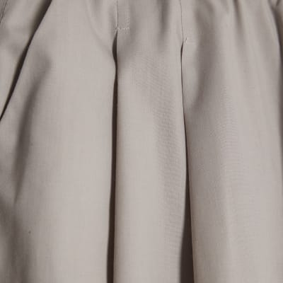Beige Poplin Barrel Leg Trousers
