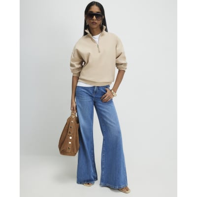 Beige Premium Half Zip Top