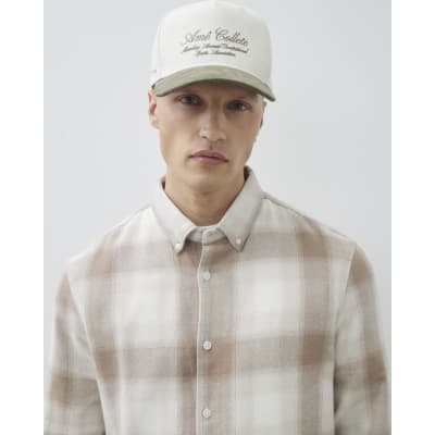 Beige Regular Fit Check Shirt