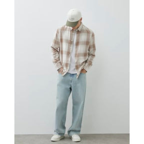 Beige Regular Fit Check Shirt