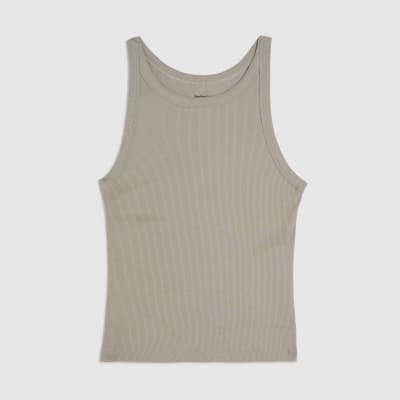Beige Rib Cami Top