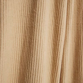 Beige Ribbed Wide Leg Trousers