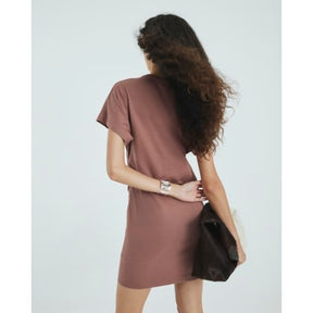 Beige Ruched Short Kimono Sleeve Mini Dress