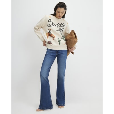 Beige Saddle Up Rodeo Sweatshirt