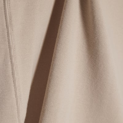 Beige Short Sleeve Fitted Top