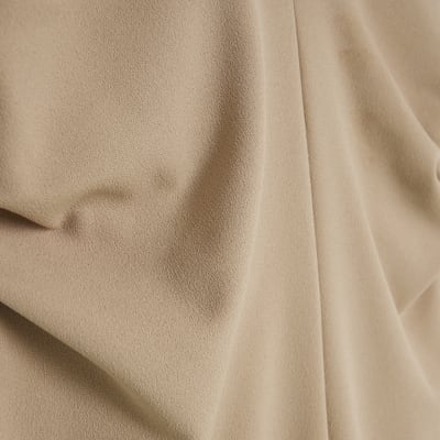 Beige Short Sleeve Midi Dress