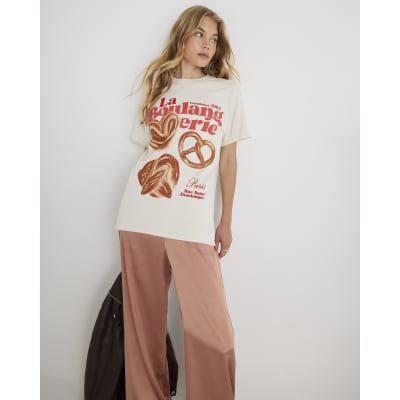 Beige Short Sleeve Pastry T-shirt