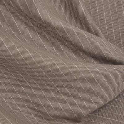 Beige Short Sleeve Pinstripe Tie Detail Top