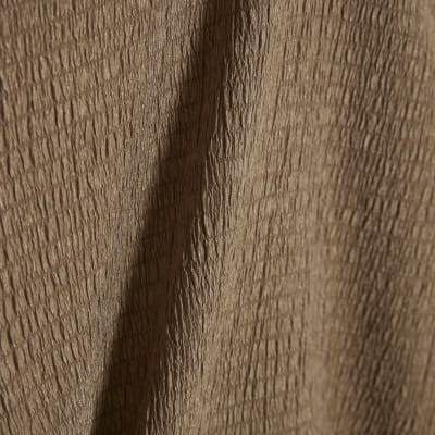 Beige Short Sleeve Textured Belted Top