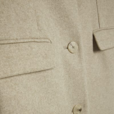 Beige Single Breasted Coat