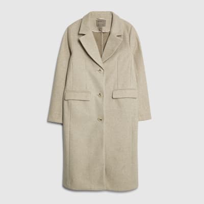 Beige Single Breasted Coat