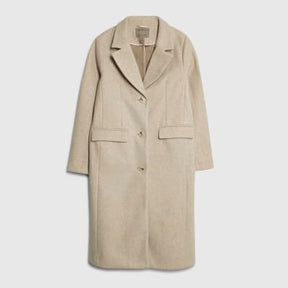 Beige Single Breasted Coat