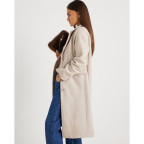 Beige Single Breasted Coat