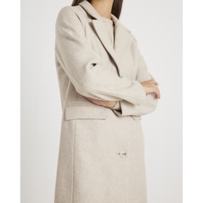 Beige Single Breasted Coat