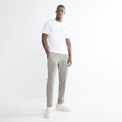 Beige Skinny Fit Chino Trousers