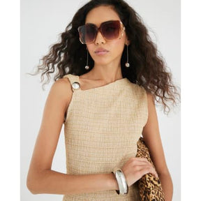 Beige Sleeveless Textured Top