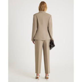 Beige Straight Leg Trousers