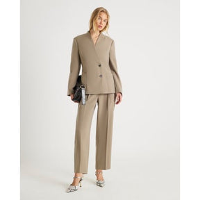 Beige Straight Leg Trousers