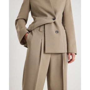 Beige Straight Leg Trousers