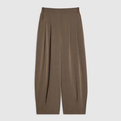 Beige Tailored Balloon Leg Trousers