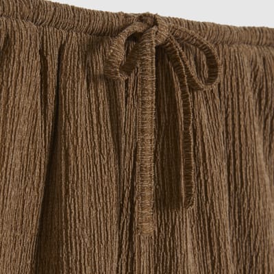 Beige Textured Shorts