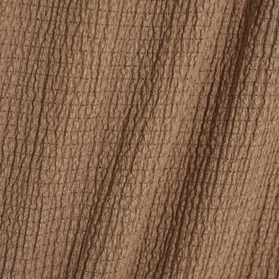 Beige Textured Wide Leg Trousers