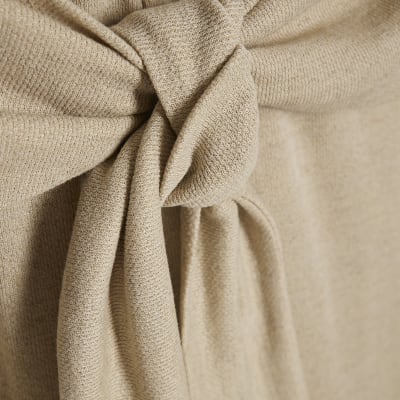Beige Tie Waist Trousers