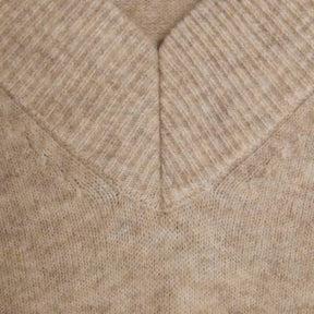 Beige V Neck Jumper