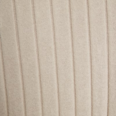 Beige Wide Ribbed Trousers