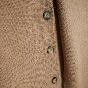 Beige Wrap Scarf Knitted Cardigan