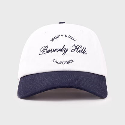 Beverly Script Hat - White/Navy