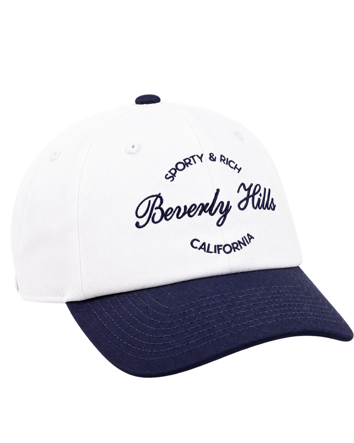 Beverly Script Hat - White/Navy