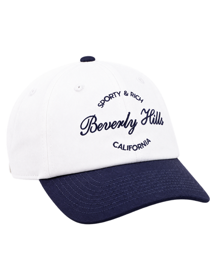 Beverly Script Hat - White/Navy