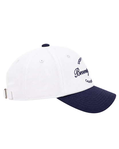 Beverly Script Hat - White/Navy