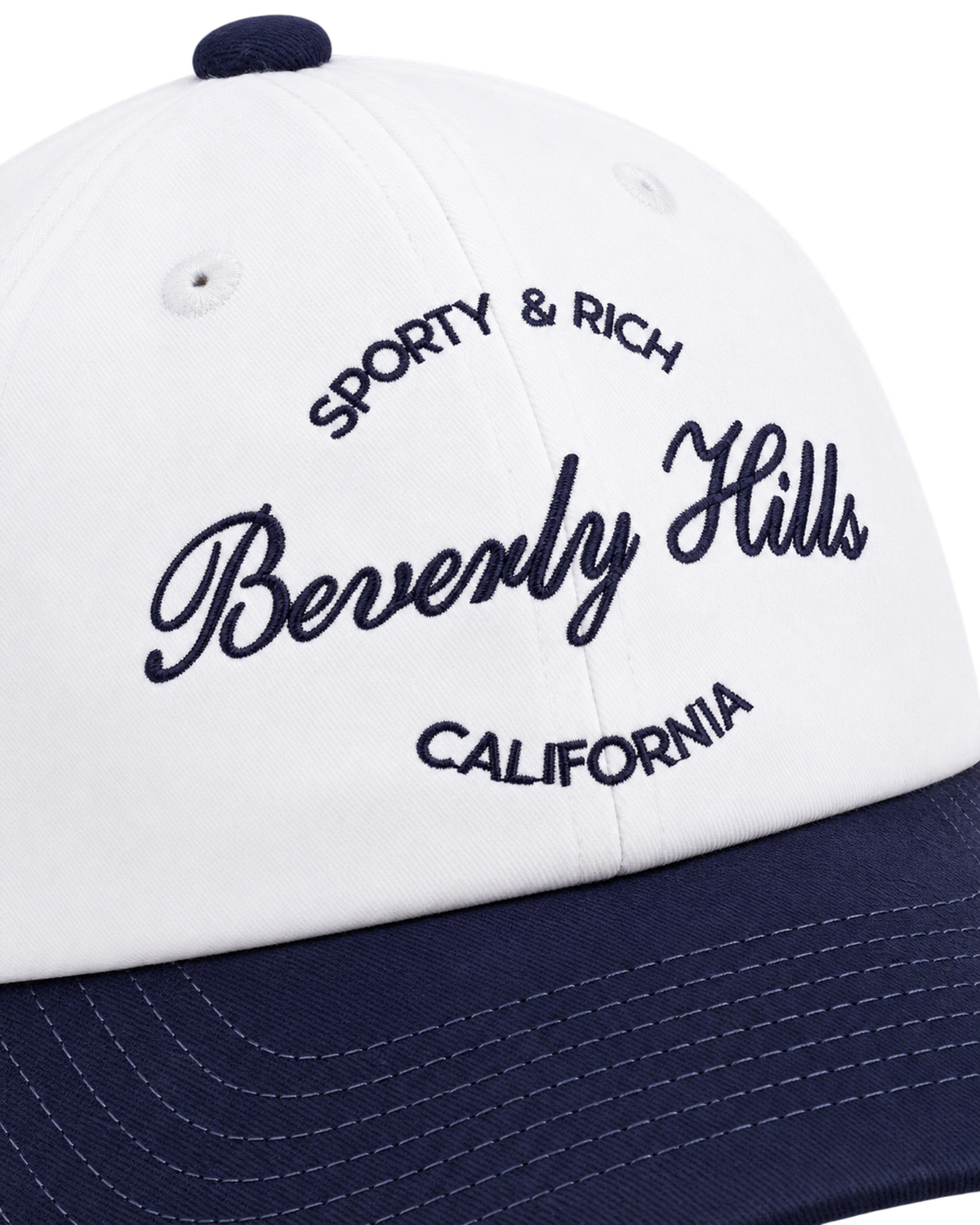 Beverly Script Hat - White/Navy