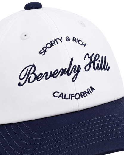 Beverly Script Hat - White/Navy