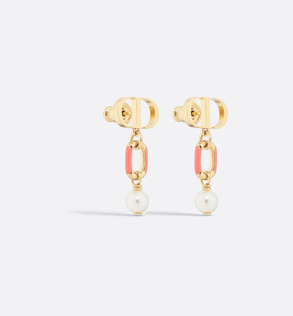 Dior Women's Earrings Dioriviera Small CD Earrings in Pink Gold E3297W