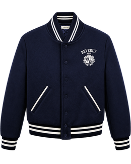 BH Crest Wool Varsity Jacket - Navy/White