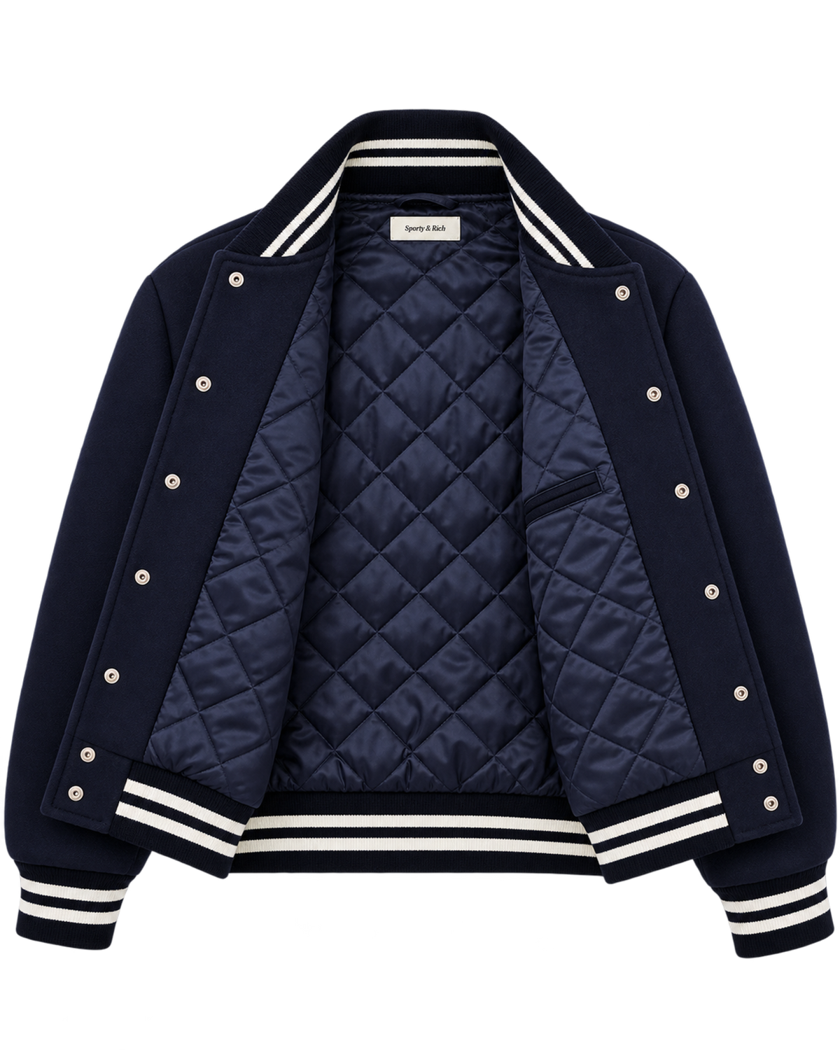 BH Crest Wool Varsity Jacket - Navy/White
