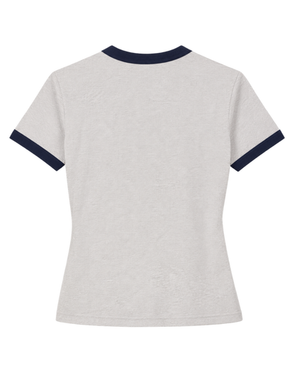 BH Riding Club Ringer Tee - Heather Gray/Dark Navy