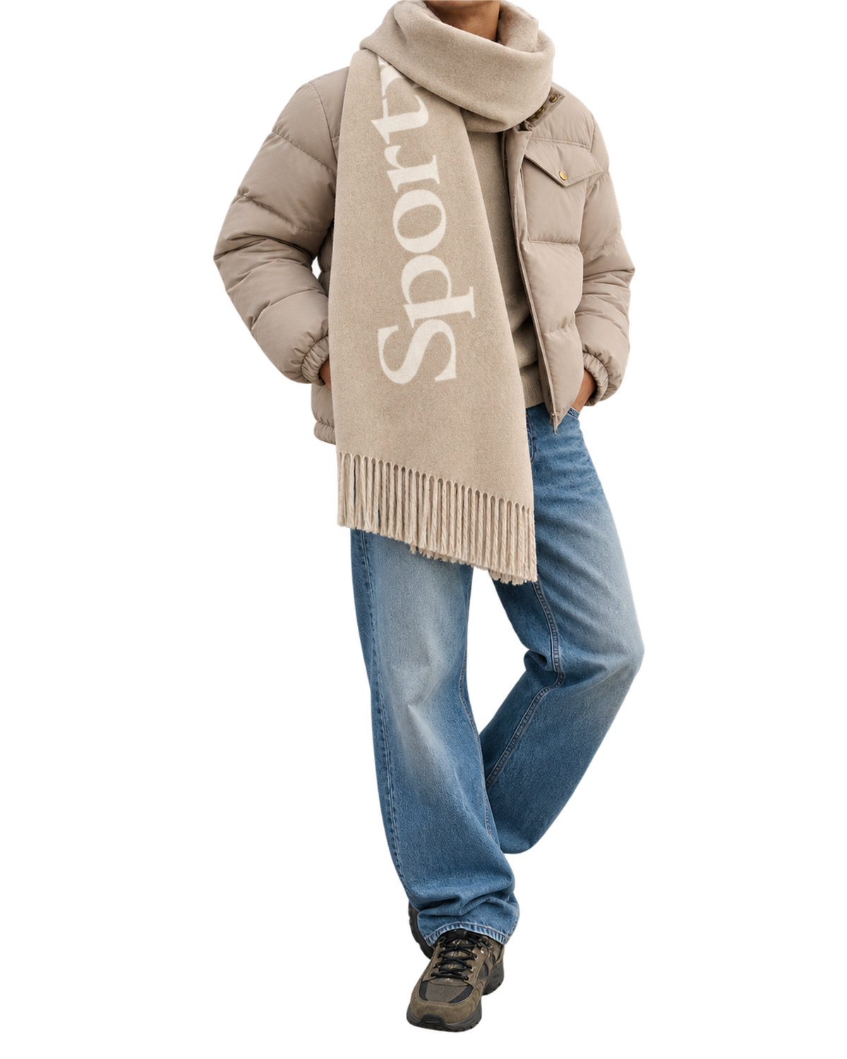 Big Serif Scarf - Ecru