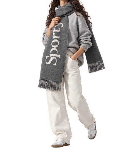 Big Serif Scarf - Gray