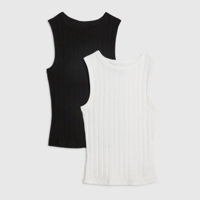 Black & White Ribbed Tank Top Multipack