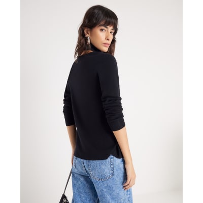 Black 2 in 1 Drape Top