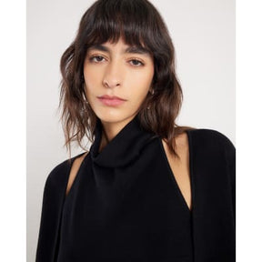 Black 2 in 1 Drape Top