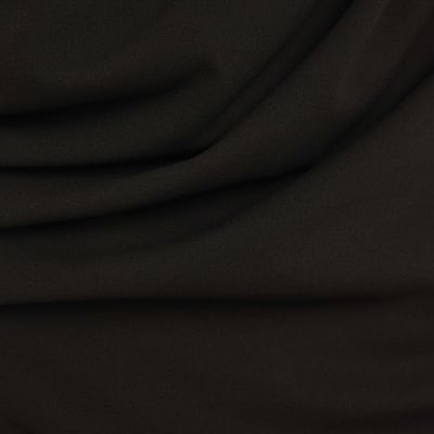 Black Asymmetric Draped Wrap Midi Dress