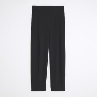 Black Barrel Leg Trousers