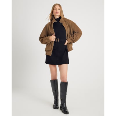 Black Belted Jumper Dress