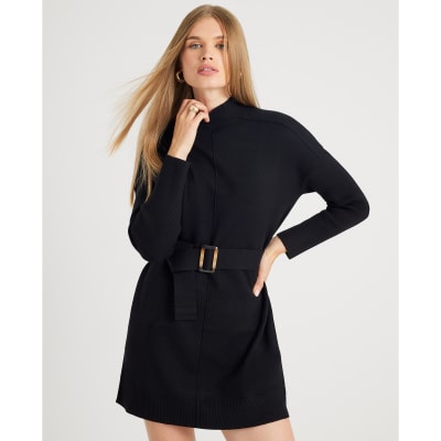 Black Belted Jumper Dress